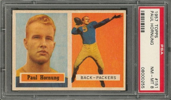 1957 Topps Football #151 Paul Hornung Rookie Card – PSA NM-MT 8
